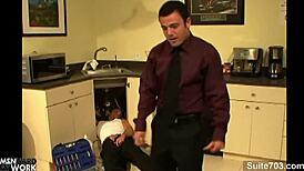 Horny gay takes cock in mouth and ass