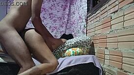 Fucking The Cuckold's Wife Hard While He Works