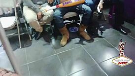 Watch me bend over for andy hot in the sex shop with friends around?