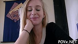 hard dick excites our crazy teen babe for pov blowjob hardcore sucking small tits