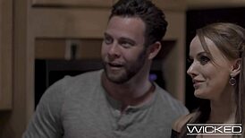 Big-titted brunette and blonde dive into sloppy threesome with doggystyle