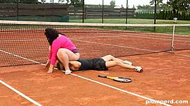 Young Femdom Gives Tennis Lesson With Face Sitting