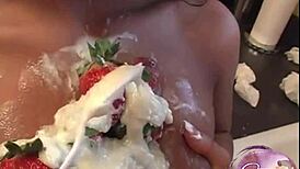 Tabatha Sweet Licks Pussy With Strawberries And Cream