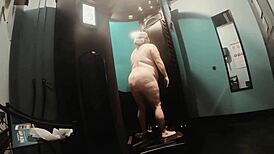 sexy bbw shows off fresh spray tan in remastered clip