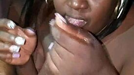 Ebony Babe Delivers Sloppy Blowjob In Homemade Video.
