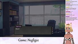 Vtuber Lewdneko plays Negligee Part 6 with steamy lingerie action