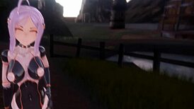 Discovering a shape shifter hot smile girl with growing boobs on the beach in monstergirl island hentai game ep 13