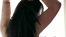 Glamorous European Beauty Masturbating Solo in Erotic Display