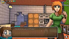 Minecraft parody with a sexy creeper girl in bikini