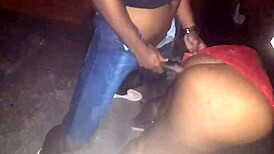 Big Guy With Lover On Street, Sister Filming