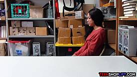 Black teen 18+ thief with big booty gets busted by security