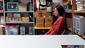 Black teen 18+ thief with big booty gets busted by security