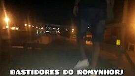 Big Guy With Lover On Street, Sister Filming