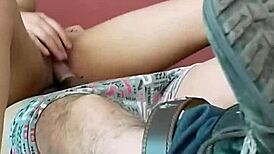 Her boyfriend doesn't make her cum, but with me, her legs tremble as the beautiful busty Mexican rides