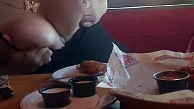 Latina employee caught masturbating and squirting in public store