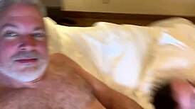 Sexy bareback fuck with hot gay daddy and eager amateurs in action