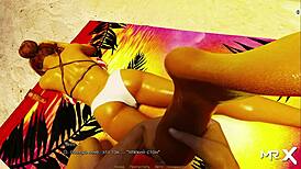 Retrieving the past with beach sex in hentai
