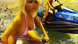 Retrieving the past with beach sex in hentai