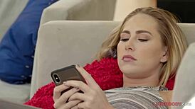 Carter and Eliza massage each other with licking and natural tits