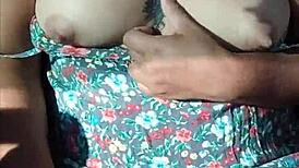 Naked Latina Flashing in Moving Car for Public Thrill