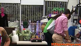 Watch That Inked Asian Babe Doggy Style The Pawnshop Manager!