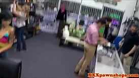 Watch That Inked Asian Babe Doggy Style The Pawnshop Manager!