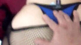 He fucks me hard and fills my ass with cum in stockings