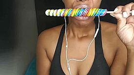 Cute Ebony Chick Sucks Fetish Cock In Black Sucking Action