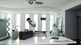 Watch the masseuse gag on that dick!