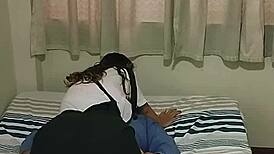 Hey, this college girl gives up her big ass to her professor for a passing grade in cowgirl riding