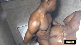 Having A Good Time With Boyfriend In Bathroom