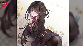 Kurumi says, 'Edge to my feet in this femdom hentai joi contest.'