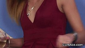 Hot Sex Kitten Swallows Cum Load on Face After Sucking Jizz