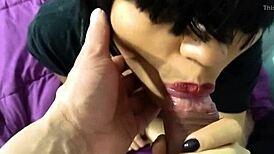 teen asks, want this sloppy blowjob with my beautiful lips?