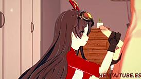 check out amber getting handjob and blowjob in genshin hentai