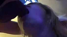 hot blonde milf in pink stockings gets licked and sucked by her boyfriend