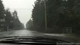 Teen hottie masturbates in the car