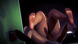 hentai shien gets wild in the toilet