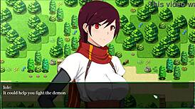 Succubus covenant hentai game ep 9 shows plant demon's hot blowjob