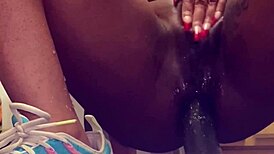 step-sister wets the kitchen floor with big black cock