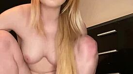 Ellie Louise rides dildo for first time as blonde