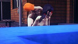 ladybug gets wild threesome on the street with cat noir and gween