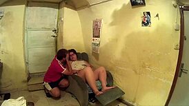 I jerk his cock with my feet and soak my panties.