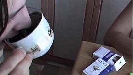 Inessa enjoys breakfast, smoking, and posing nude