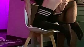 Amateur she fucks him in kitchen playing with ass masturbating hole