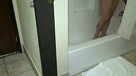 Behind the scenes with Becky Jones in the shower.