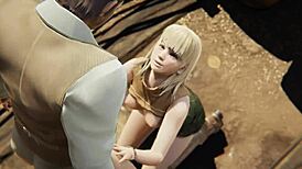 Resident Evil 4 Ashley Graham Sucks and Swallows Cum in Outdoor Creampie