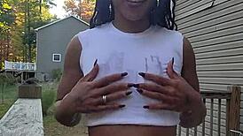 Outside Peeing My Shorts, Slurping and Spitting on Shirt While Neighbors Watch