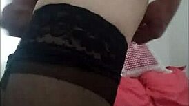 Latina Travesti Dances in Lingerie and Plays with Dildos