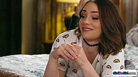 I watch my busty brunette girlfriend facesit and masturbate with toys in the snow